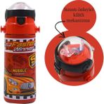 Muggle Çelik Matara 550 ml Sızdırmaz Tasarım ve Eğlenceli Araba Deseni ile Kırmızı