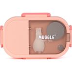 Muggle Ms-22 Paslanmaz Çelik Beslenme Kabı Bölmeli Sızdırmaz 700 Ml. Lunch Box Yemek Saklama Kabı - Somon