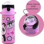 Muggle MT-2635 550 ml Panda Desenli Pipetli Çelik Matara