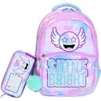 Muggle MU-9106 Shine Bright Okul Çantası ve Kalemlik Seti – Renkli Desenli, Işıltılı, Ortaokul/ilkokul Için