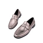 Muggo Arrow Tokalı Kadın Günlük Loafer Ayakkabı Gümüş 36