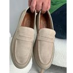 Muggo Denzel Bej Süet Garantili Günlük Klasik Hakiki Deri Casual Rahat Ortopedik Erkek Bağcıksız Ayakkabı