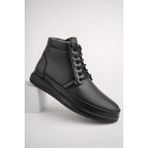 Muggo Dewey Siyah Garantili Fermuarlı Bağcıklı Kürklü Soğuk Geçirmez Erkek Bot