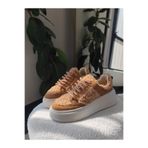 MUGGO FLEECY Kalın Taban Bağcıklı Peluş Detaylı Kadın Kışlık Sneaker Spor Ayakkabı