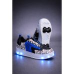Muggo Flow Çocuk Işıklı Patenli Tekerlekli Sneaker Spor Ayakkabı - Siyah - Mavi - 34