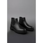 MUGGO HARD Hakiki Deri Kalın Taban Erkek Kışlık Chelsea Bot