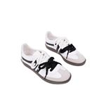 Muggo RETRO Çift Bağcıklı Günlük Kadın Sneaker Spor Ayakkabı BEYAZ - SİYAH 37