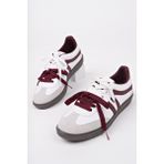 Muggo RETRO Çift Bağcıklı Günlük Kadın Sneaker Spor Ayakkabı BORDO - BEYAZ 38