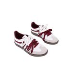 Muggo RETRO Çift Bağcıklı Günlük Kadın Sneaker Spor Ayakkabı BORDO - BEYAZ 40