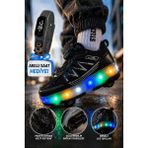 Muggo Skate Işıklı Tekerlekli Siyah Çocuk Patenli Ayakkabı