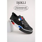 Muggo SONİC Garantili Legolu Bağcıklı ve Cırtlı Ortopedik Çocuk Sneaker Spor Ayakkabı SİYAH 27