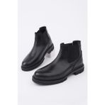 Muggo Thor Garantili Hakiki Deri Kalın Taban Erkek Kışlık Chelsea Bot - Siyah - 43