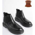 Muggo Thor Garantili Hakiki Deri Kalın Taban Erkek Kışlık Chelsea Bot