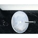 Muğla Beyaz Mermer Honlu Oval Çanak Lavabo 53x40cm Ntrstc04