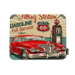 Mugod Klasik Kırmızı Araba Mouse Pad 1960'lar Dolum İstasyonu Benzinli Rota 66 Retro Poster Dekor Oyun Mouse Pad Dikdörtgen Kaymaz Kauçuk Fare Altlığı Bilgisayarlar Dizüstü Bilgisayar için 7.9x9.5 İnç