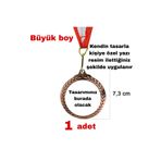 Mugs and love Kişiye özel Büyük boy kendin tasarla bronz madalya 1 Adet