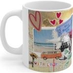 Mugyouall Yeni Yıl Dilekleri Yılbaşı Hediyesi Porselen Kahve Kupası Vision Board Mug Manifest Temalı - Beyaz - 325 ml