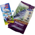 Muhabbet Menu 1 kg Kuş Yemi + Vitaking Extra Kalsiyum Deposu Kalamar Kemiği - 1 Kg + Kalamar