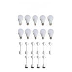 Muhafazalı Porselen Asma Duy Takımı 10w Led Ampül 10lu Set Paket