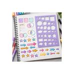 Muhcu Home Geometrik Şekiller Stencil Cetveli – Bullet Journal Şablon | Daire Kare Yıldız Ok Planlayıcı Çizim