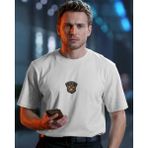 Muhtar Store Rottweiler Köpek Baskılı Unisex Oversize Tişört – Minimal Güçlü Rottweiler Tasarım - Beyaz - XL