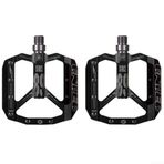 Mühürlü Du Rulmanlı Alüminyum Alaşımlı Bisiklet Pedalları, 105X100Mm Geniş Platform, Dağ Yol Bisikletleri İçin Kaymaz Çift Taraflı Kelepçeler, 9/16 İnç Diş (Siyah)
