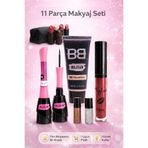 MUJGAN 11 Parça Makyaj Seti – BB Fondöten, Eyeliner, Likit Ruj, Far ve Makyaj Çantası