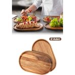 MUJGAN 2’li Oval Bambu Sunum Tabağı Seti - 25 x 15