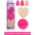 MUJGAN 5'Li Çok Amaçlı Makyaj Sünger Seti Yumuşak Cilt Dostu Malzeme ile Seyahat İçin Uygun