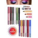 MUJGAN 8'li Renkli Kalın Glitter Kalem Eyeliner