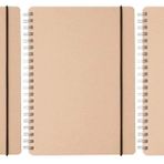 Muji rushi Geri Dönüşüm Kağıdı Çift halkalı Nokta Izgara Defter - A5, 70 sayfa, lastik şeritli 3set