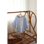 Mujo Baby&Kids Bebek 4 Katlı Müslin Panço Bornoz %100 Organik Pamuk Bebe Mavisi