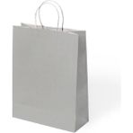 Muka Büküm Saplı Kraft Kağıt Çanta 31X41CM Pakette 24 Adet - Gümüş