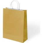Muka Büküm Saplı Kraft Kağıt Çanta 45x50x12 cm Pakette 24 Adet - Altın