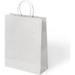 Muka Büküm Saplı Kraft- Kağıt Poşet 18x24x8 cm 24 Adet - Beyaz