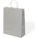 Muka Büküm Saplı Kraft- Kağıt Poşet 18x24x8 cm 24 Adet - Gümüş