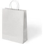 Muka Büküm Saplı Renkli Kağıt-Kraft Poşet 25X31 cm Pakette 24 Adet - Beyaz