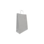 Muka Gümüş Büküm Saplı Kraft Çanta 31x41cm Pakette 24 Ad.