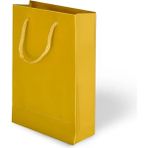 Muka Ip Saplı Lüks Karton Çanta 14X17X6 cm Pakette 24 Adet - Mat Altın