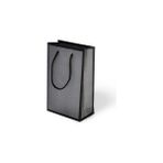 Muka Ip Saplı Lüks Karton Çanta 14X17X6 cm Pakette 24 Adet - Mat Siyah