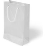 Muka Ip Saplı Lüks Karton Çanta 26x40 cm Pakette 10 Adet - Beyaz
