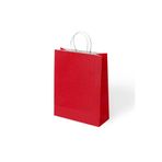 Muka Kırmızı Büküm Saplı Kraft Çanta 18x24cm Pakette 24 Ad.