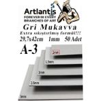 Mukavva Gri 1.0mm 50 Adet 1 Paket 29.7X42 cm A-3 Mukavva 1,0 mm Kalınlığında A-3 Mukavva - Standart