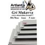 Mukavva Gri 1 mm 50X70 cm 5 Adet Sert Karton Ekstra Sıkıştırılmış 50*70 Mukavva Gri Renkli 5 Adet - Standart