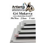 Mukavva Gri 2.5 mm 50x70 cm 5 Adet Sert Karton Ekstra Sıkıştırılmış 50*70 Mukavva Gri Renkli 5 Adet