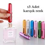 Mukko 3 Adet Parfüm Şişesi Çanta Içi Mini Doldurulabilir Seyahat Cep Yedek Parfüm Şişesi 5 Ml