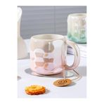 Mukko Home 400 Ml Elegant Parlak Porselen Kupa Sedefli Şık Tasarım, Günlük Kullanım Ve Özel Hediye Seçeneği,Pembe & Sedef