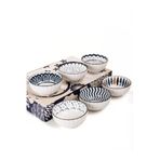 Mukko Home 6'Lı Desenli Porselen Kase Seti 320 Ml, Çorbalık, Kahvaltılık, Atıştırmalık Kase Hediyelik Kutulu,Çok Renkli, FAN05