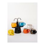 Mukko Home 7 Parça Ikili Musluklu Mokapot Ve 6'Lı Renkli 60 Ml Espresso Fincanı Seti Porselen Kahve Takımı,Çok Renkli