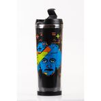 Mukko Home Albert Einstein 360 Ml Çelik Termos Mug Karikatür Tasarımlı, Araç & Çanta Uyumlu, Sıcak Soğuk Içecek,Einstein C